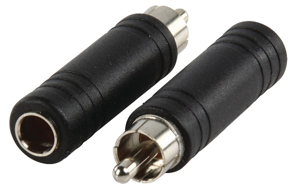Ficha Adaptadora RCA Macho - Jack 6,35mm Femea Mono