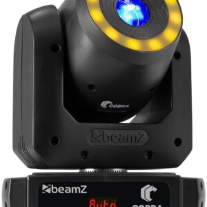 Moving Head LED Cobra 100R SPOT 100W + Anel RGB (Preto) - beamZ