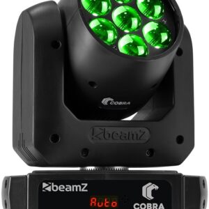 Moving Head LED Wash RGBW Cobra 720 7x20W DMX c/ Zoom (Preto) - beamZ