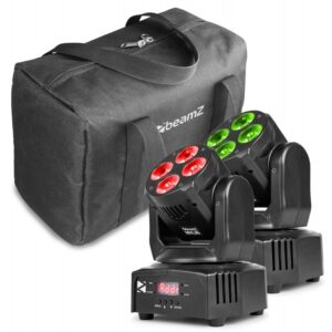 Pack 2x Moving Head LED 4x 9W (4-EM-1) RGBW DMX c/ Saco Transporte (MHL36) - beamZ