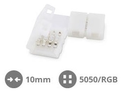 Conector União 90º em Forma de L 10mm (SMD5050/RGB) p/ Fita de LEDs - GSC