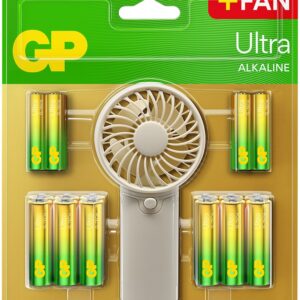 Pack 12x Pilhas Alcalinas LR03 AAA + 12x Pilhas Alcalinas LR06 AA c/ Oferta Ventoinha de Mão - GP