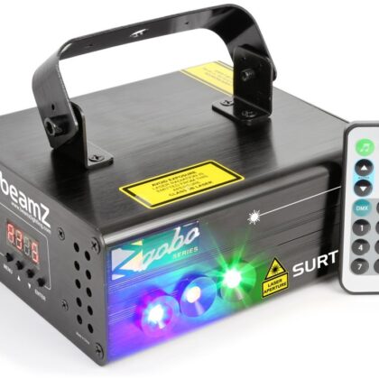 Laser Duplo Vermelho/Verde 225/80mW DMX c/ LED Azul 3W + Comando (SURTUR II) - beamZ