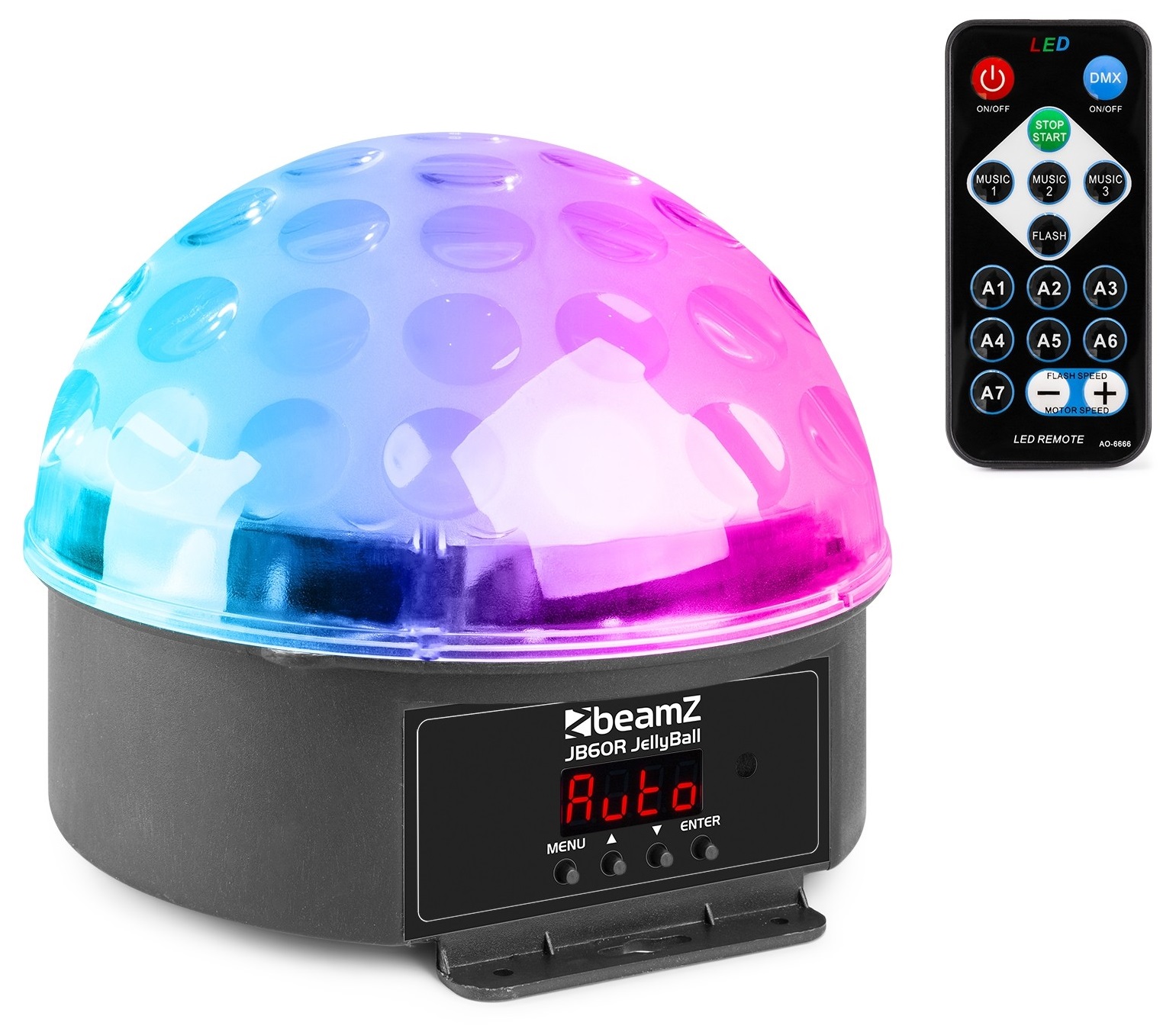 Projector de Efeitos LED RGBYWP 6x 1W DMX c/ Comando (JB60R) - beamZ