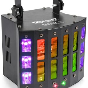 Projector Efeitos Disco LED RGBAWP c/ Luz Negra UV + Strobe + Laser RG (MAGIC2 DERBY) - beamZ