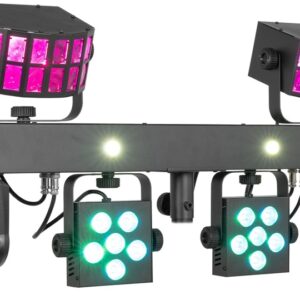 Barra Profissional 26x LEDs c/ Moving Head?s + Efeitos Derby + Strobe LEDs (SHOWBAR GO GLOW) - beamZ