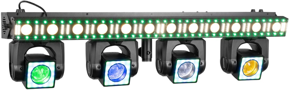 Barra Profissional 156 LEDs c/ 4 Moving Head´s 4 LEDs 40W UV (SHOWBAR GO EDGE) - beamZ