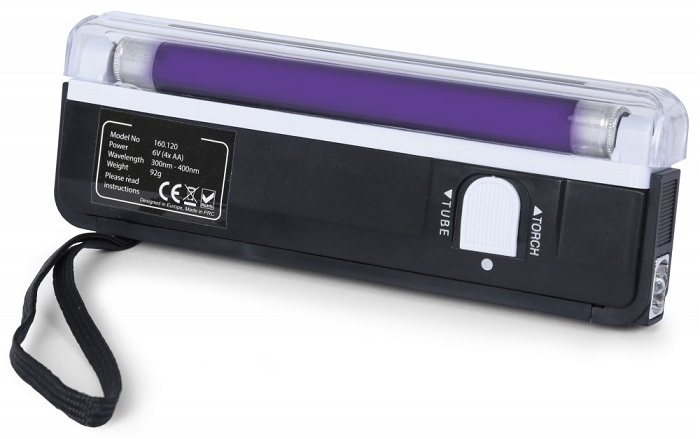 Lampada UV Luz Negra T5 4W 6 c/ Pega (Detector Notas) + Lanterna