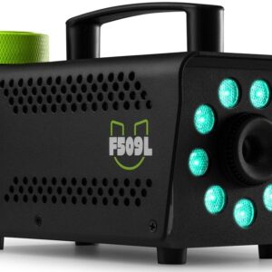 Máquina de Fumo 9 LEDs RGB 500W c/ Comando sem Fios (F509L) - FUZZIX