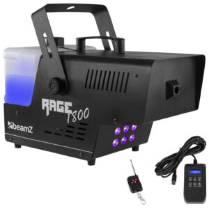 Máquina de Fumos 1800W DMX c/ 6 LEDs RGBW e Controlador Temporizado (RAGE 1800LED) - beamZ