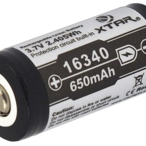 Pilha Recarreg?vel Li-Ion ICR16340 (CR123) 1/2A 3,7V 650mAh - XTAR