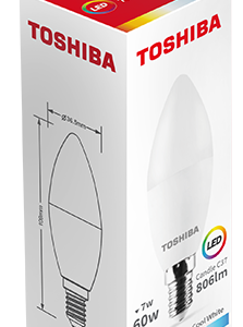 L?mpada LED C37 E27 5W 3000K - TOSHIBA