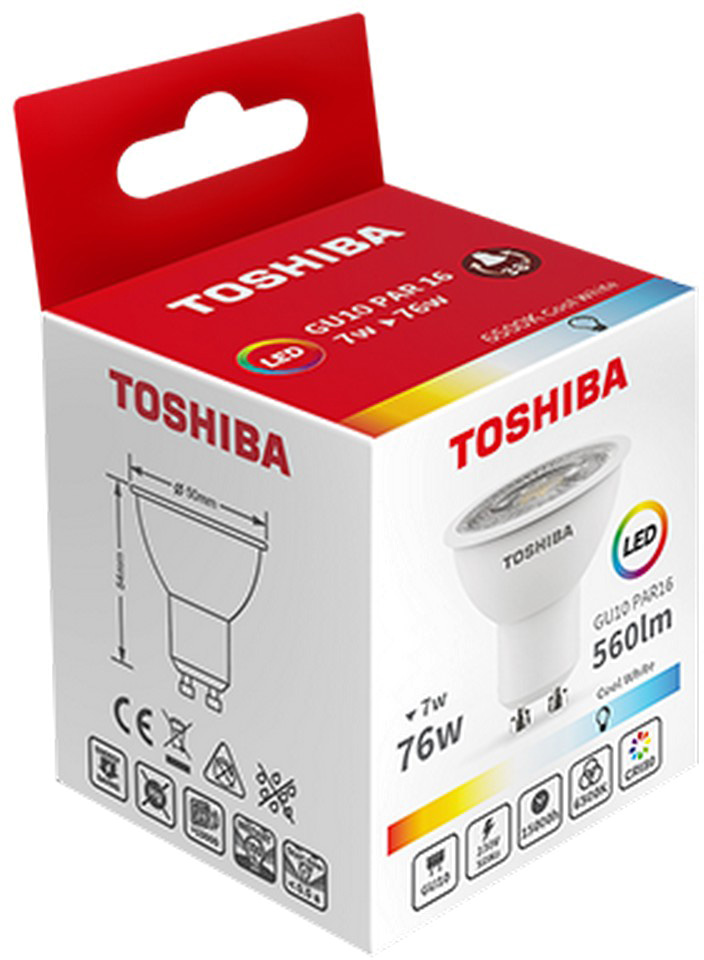 Lâmpada LED GU10 5,5 W 6500K - TOSHIBA