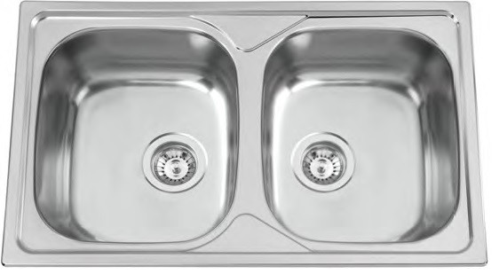 Lava Loiça Okio Line 80 BB 800X500mm (Aço Inoxidável Polido) - RODI