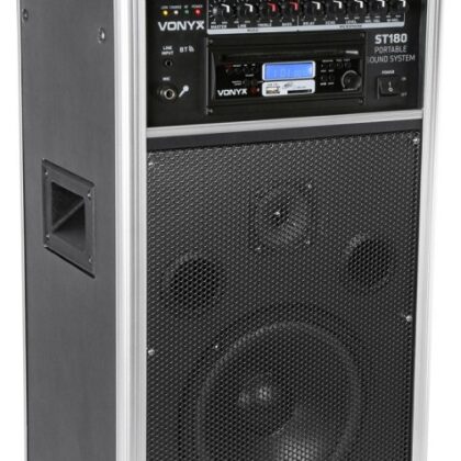 Coluna Amplificada Portátil 12 450W CD/MP3/USB/SD/UHF/VHF/BLUETOOTH (ST180 MK2) - VONYX