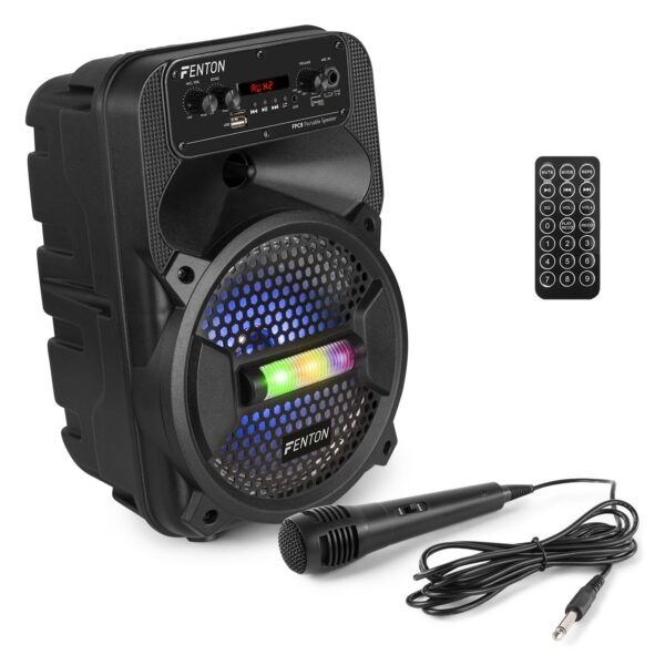 Coluna Amp. Portátil 8 50W c/ Leitor MP3/USB/SD/BLUETOOTH + Microfone/Comando (FPC8) - FENTON