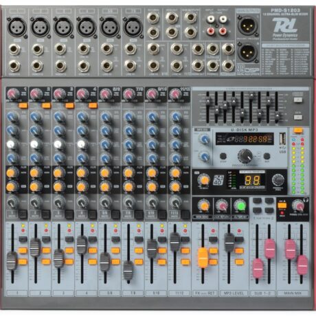 Mesa de Mistura 12 Canais c/ DSP USB MP3 AUX EQ FX (PDM-S1203) - Power Dynamics