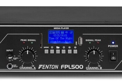 Amplificador PA Digital 2x 250W 19 MP3/USB/SD/BLUETOOTH + EQ (FPL500) LEDs Azuis - FENTON