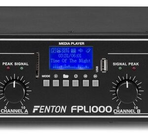 Amplificador PA Digital 2x 500W 19 MP3/USB/SD/BLUETOOTH + EQ (FPL1000) LEDs Azuis - FENTON