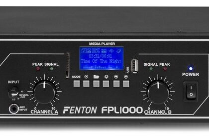 Amplificador PA Digital 2x 500W 19 MP3/USB/SD/BLUETOOTH + EQ (FPL1000) LEDs Azuis - FENTON