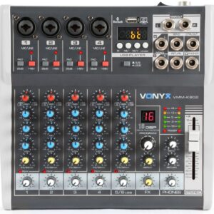 Mesa de Mistura 6 Canais c/ USB/SD/MP3/BLUETOOTH com DSP (VMM-K602) - VONYX