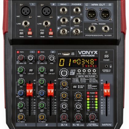 Mesa de Mistura 6 Canais c/ USB/BT/DSP (VM-KG06) - VONYX