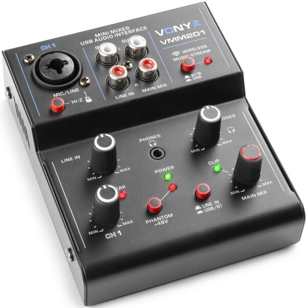 Mesa de Mistura 2 Canais com USB Audio (VMM201) - VONYX