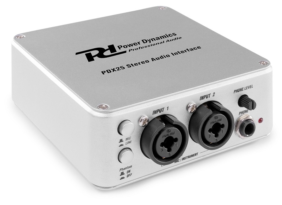 Interface Áudio USB Portátil 2 Canais (PDX25) - Power Dynamics