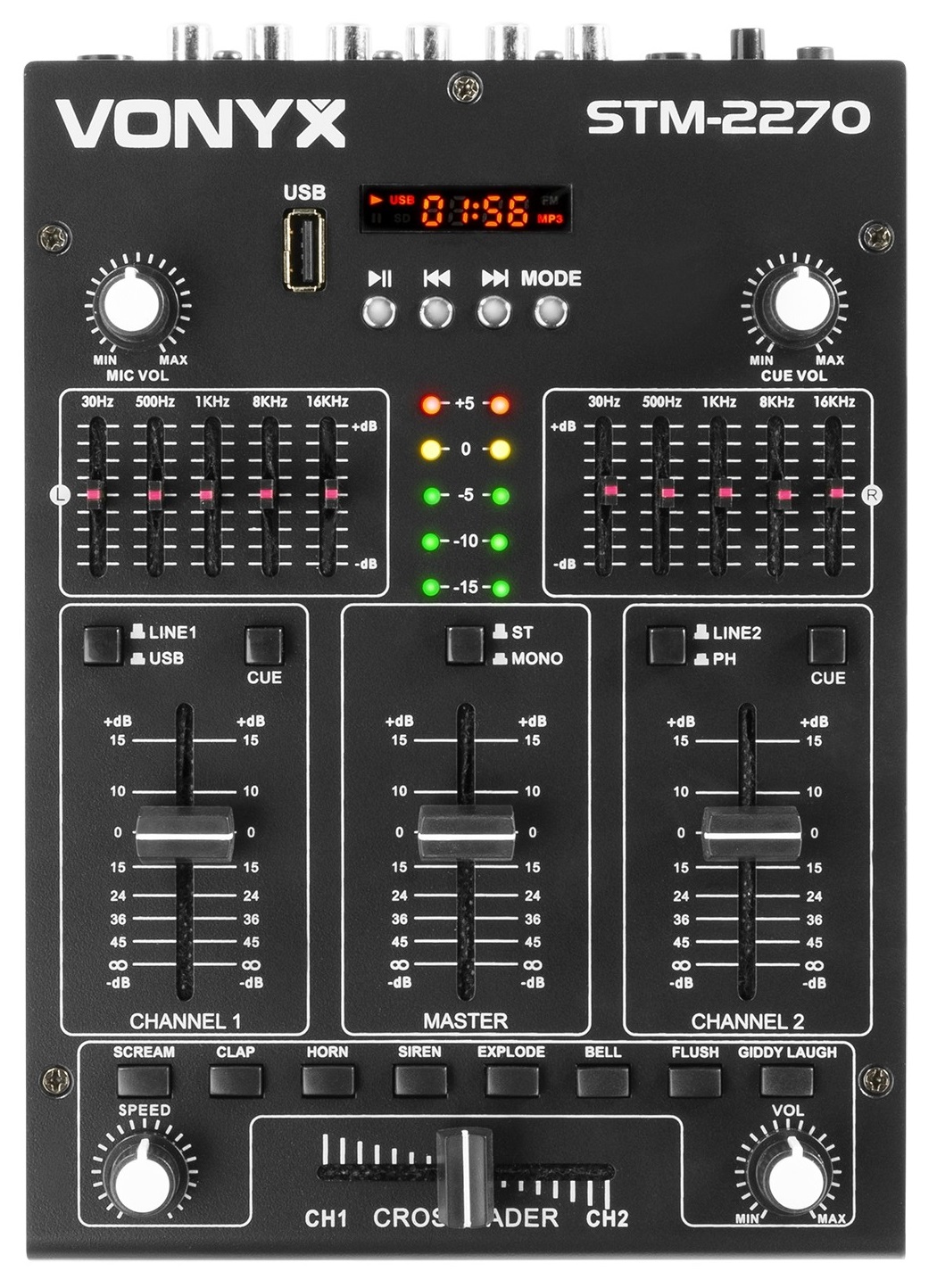 Mesa de Mistura 4 Canais com Efeitos USB/SD/MP3/BLUETOOTH (STM2270) - VONYX