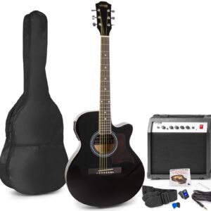 Pack Showkit Guitarra Acústica + Amplificador 40W + Acessórios (Preto) - MAX