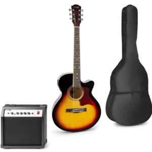 Pack Showkit Guitarra Ac?stica + Amplificador 40W + Acess?rios (Castanho) - MAX