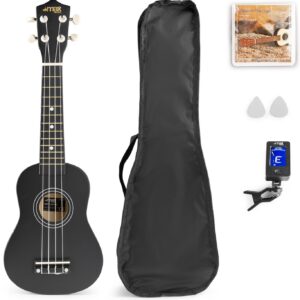 Pack UKEY Ukulele Soprano 21 + Acess?rios (Preto) - MAX