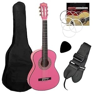 Pack Soloart Junior 1/4 Guitarra Clássica + Acessórios (Rosa) - MAX