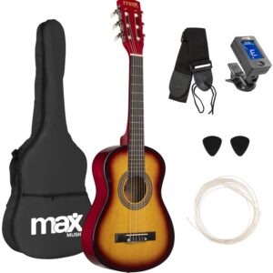 Pack Soloart Junior 1/4 Guitarra Clássica + Acessórios (Sunburst) - MAX