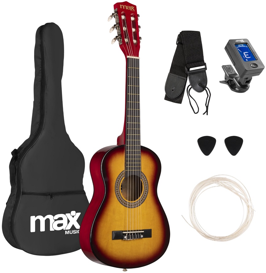 Pack Soloart Junior 1/4 Guitarra Clássica + Acessórios (Sunburst) - MAX