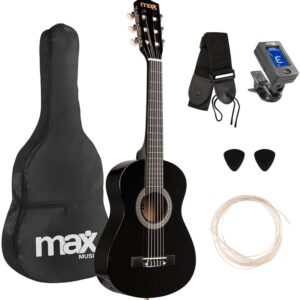 Pack SoloArt Guitarra Clássica Junior 1/4 + Acessórios (Preto) - MAX