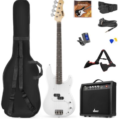 Pack GIGKIT LP Baixo Eléctrico + Amplificador 6 40W (Branco) - MAX