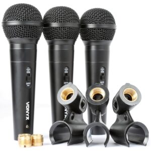 Pack 3x Microfones Dinamicos c/ Mala e Acess?rios (VX1800S) - VONYX
