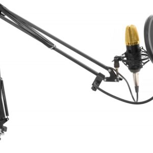 Pack Est?dio c/ Microfone Condensador + Suporte + Escudo Ac?stico Anti-Vento (CMS400B) - VONYX