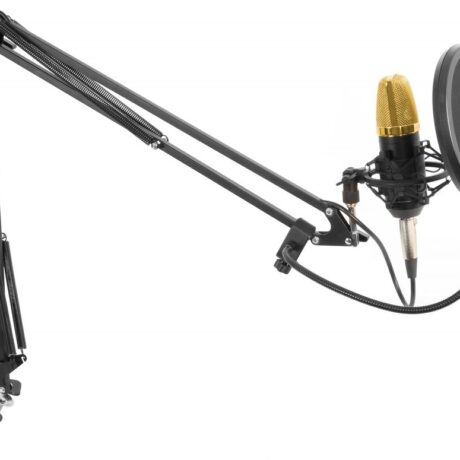 Pack Estúdio c/ Microfone Condensador + Suporte + Escudo Acústico Anti-Vento (CMS400B) - VONYX
