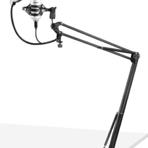Microfone Condensador USB de Estúdio c/ Suporte Dobrável (CMS300S) Titânio - VONYX