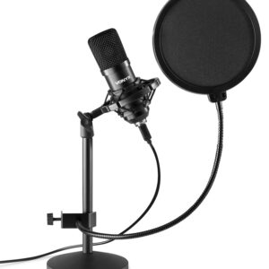 Microfone Condensador USB de Est?dio c/ Suporte de Mesa (CMTS300) - VONYX