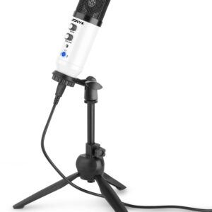 Microfone Condensador USB de Est?dio c/ Eco (CM320W) Branco - VONYX