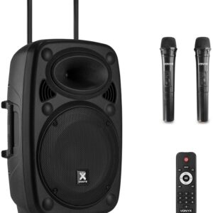 Coluna Amplificada Portátil 12 800W MP3/USB/SD/FM/2xUHF/BLUETOOTH (VERVE38) Preto - VONYX