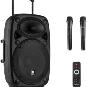Coluna Amplificada Port?til 15 1000W MP3/USB/SD/FM/2xUHF/BLUETOOTH (VERVE46) Preto - VONYX