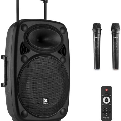 Coluna Amplificada Portátil 15 1000W MP3/USB/SD/FM/2xUHF/BLUETOOTH (VERVE46) Preto - VONYX