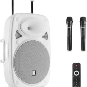 Coluna Amplificada Portátil 15 1000W MP3/USB/SD/FM/2xUHF/BLUETOOTH (VERVE46) Branco - VONYX