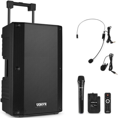 Coluna Amplificada Portátil 12 800W MP3/USB/SD/FM/2xUHF/BLUETOOTH (VSA500-BP) - VONYX