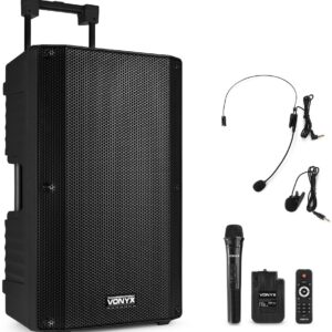 Coluna Amplificada Port?til 15 1000W MP3/USB/SD/FM/2xUHF/BLUETOOTH (VSA700-BP) - VONYX