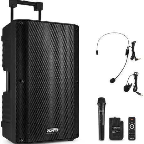 Coluna Amplificada Portátil 15 1000W MP3/USB/SD/FM/2xUHF/BLUETOOTH (VSA700-BP) - VONYX